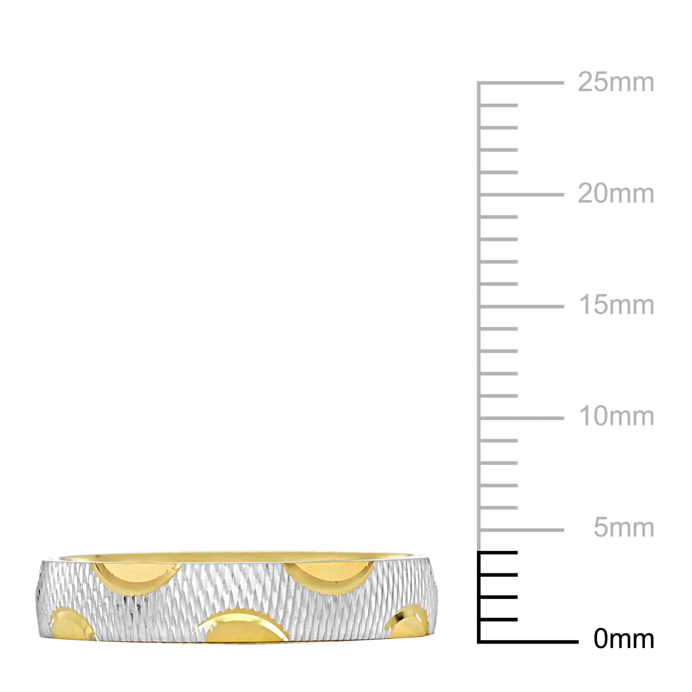 4MM Textured Wedding Band in 2-Tone 14K Gold