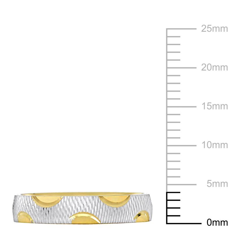 4MM Textured Wedding Band in 2-Tone 14K Gold