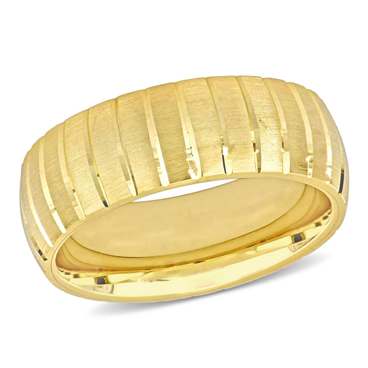 7MM Brushed Finish Wedding Band in 14K Yellow Gold