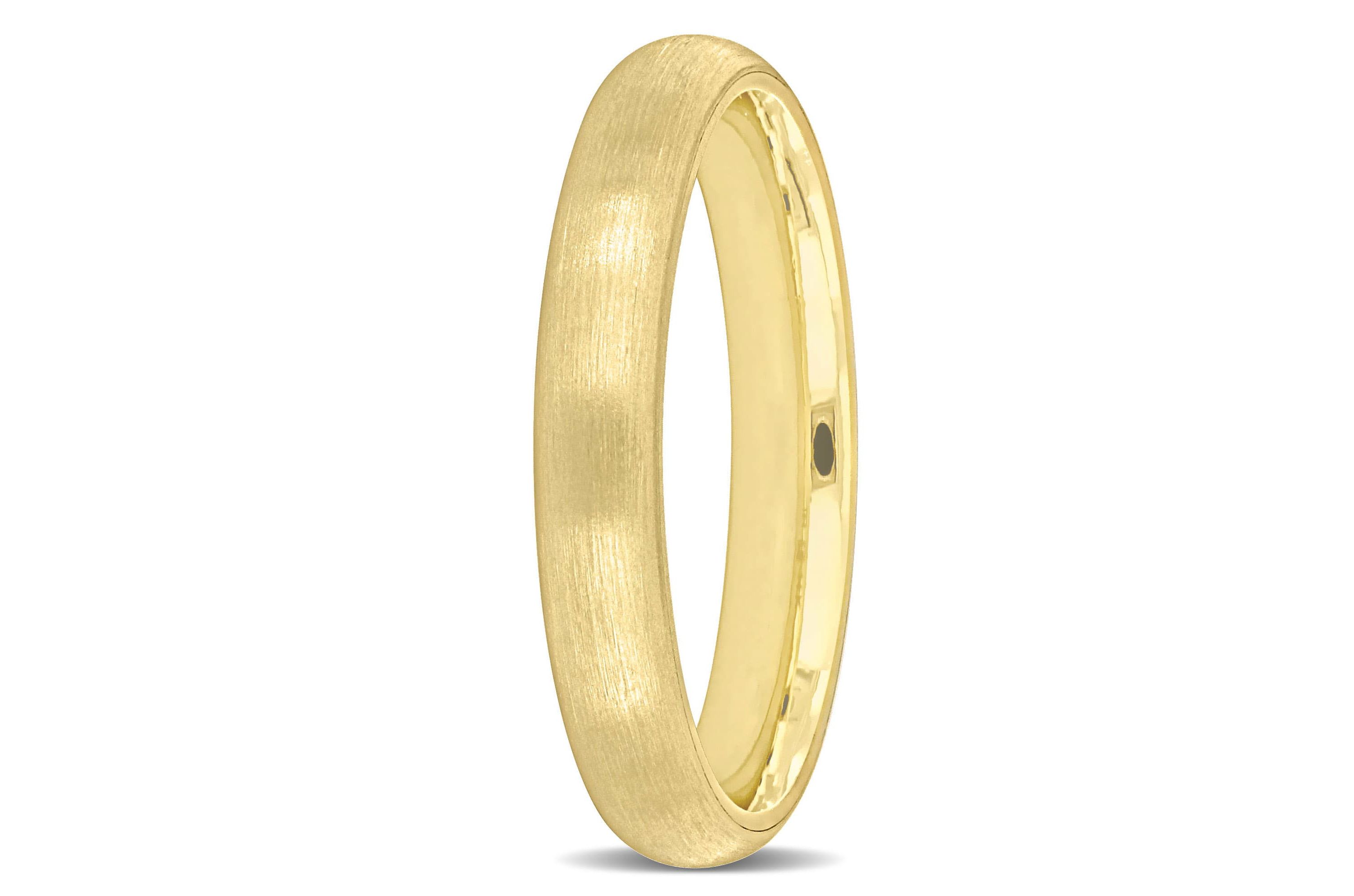3MM Brushed Finish Wedding Band in 14K Yellow Gold
