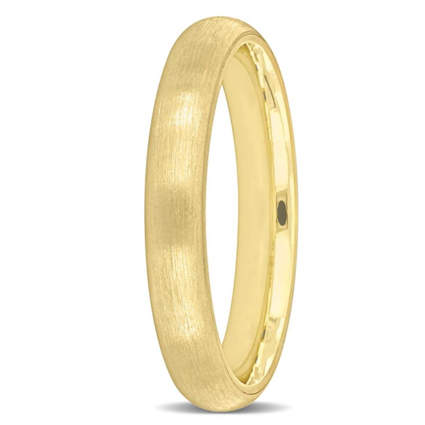 3MM Brushed Finish Wedding Band in 14K Yellow Gold