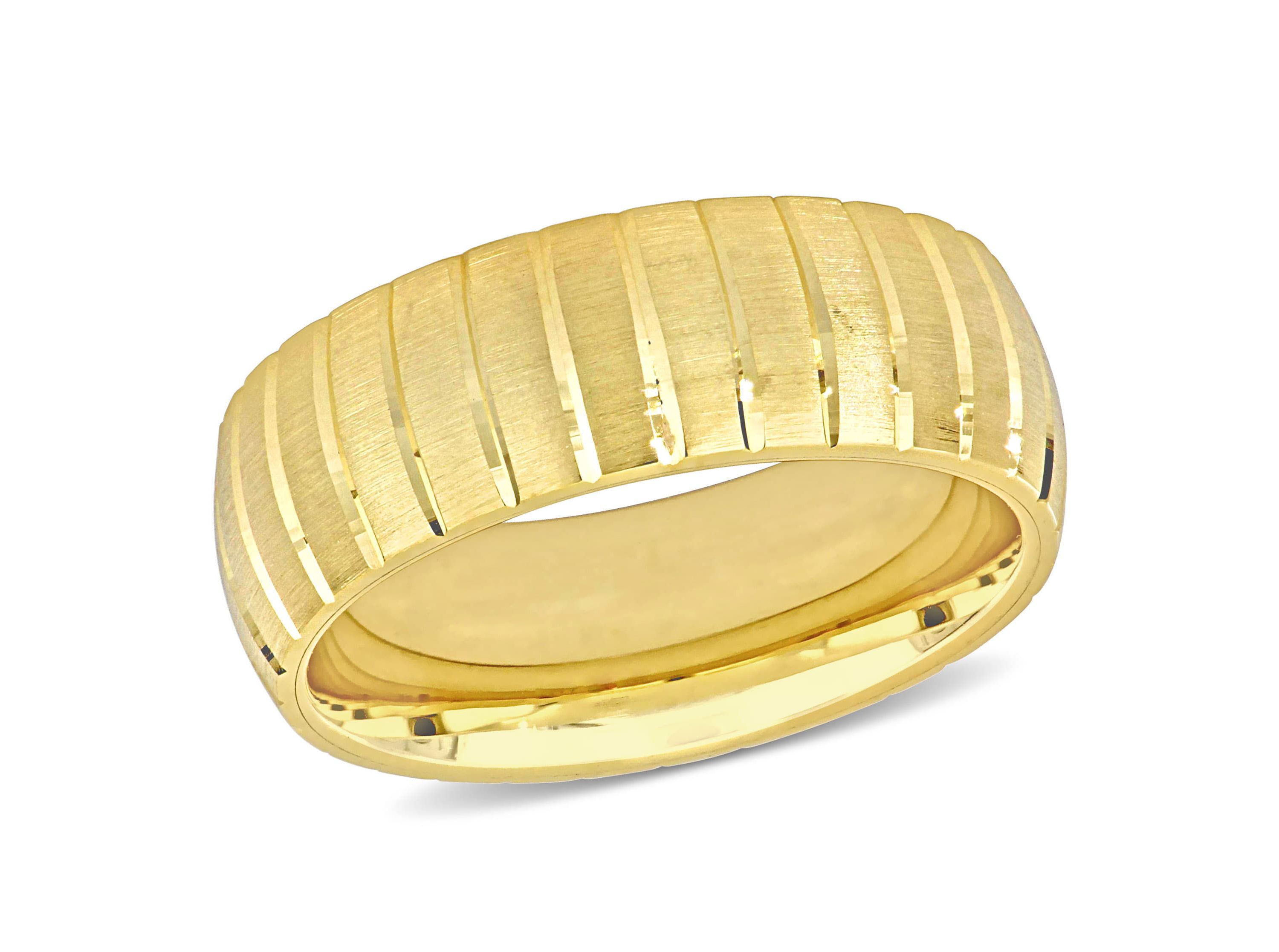 7MM Brushed Finish Wedding Band in 14K Yellow Gold