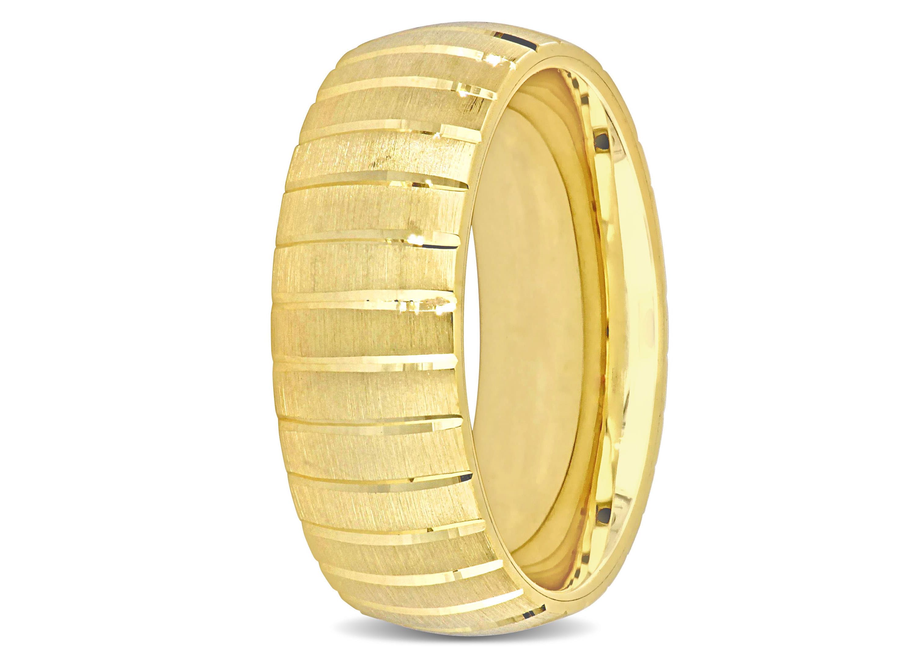 7MM Brushed Finish Wedding Band in 14K Yellow Gold