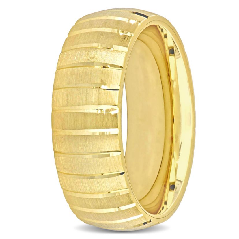 7MM Brushed Finish Wedding Band in 14K Yellow Gold