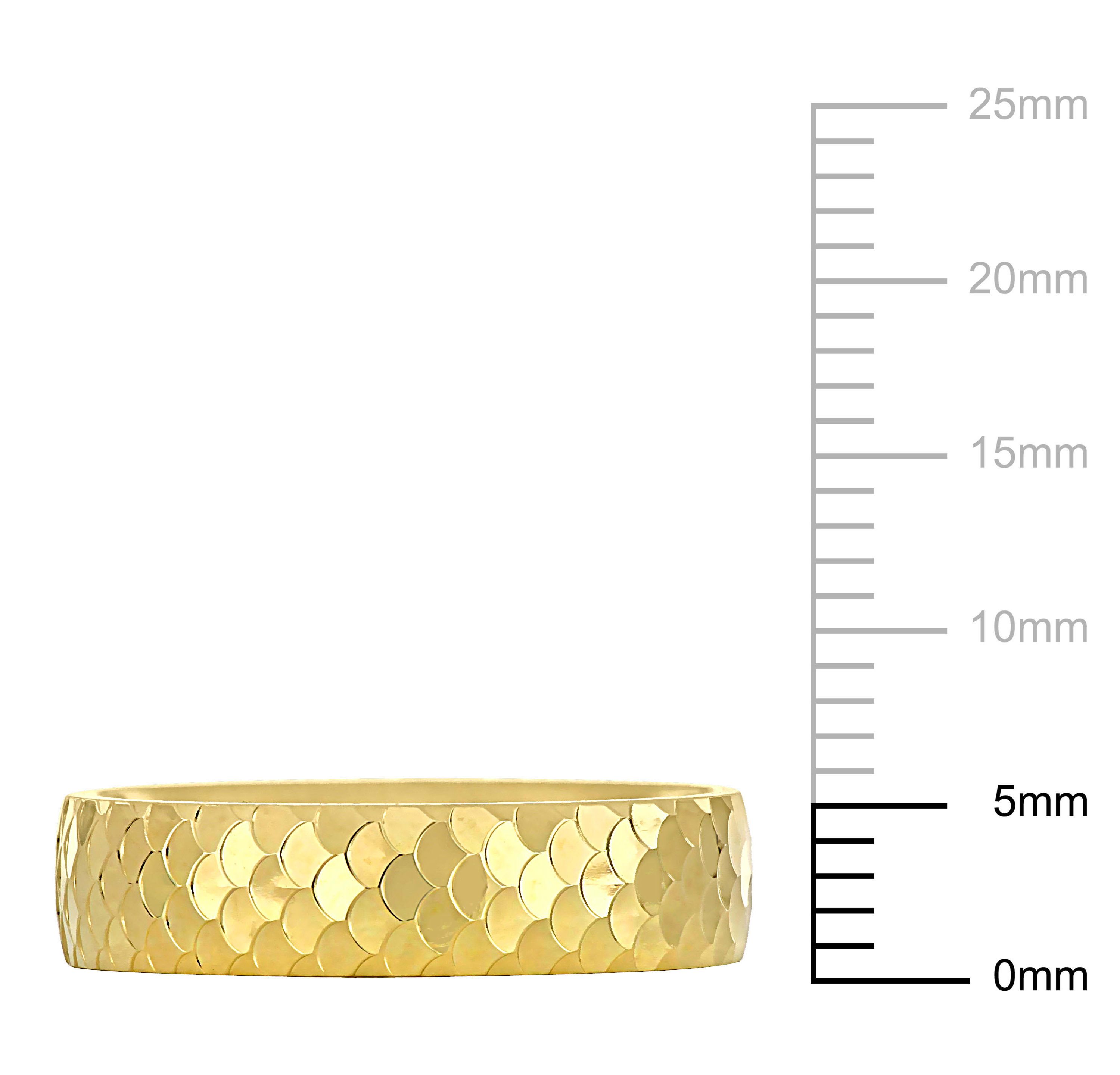 5MM Geometric Pattern Wedding Band in 14K Yellow Gold