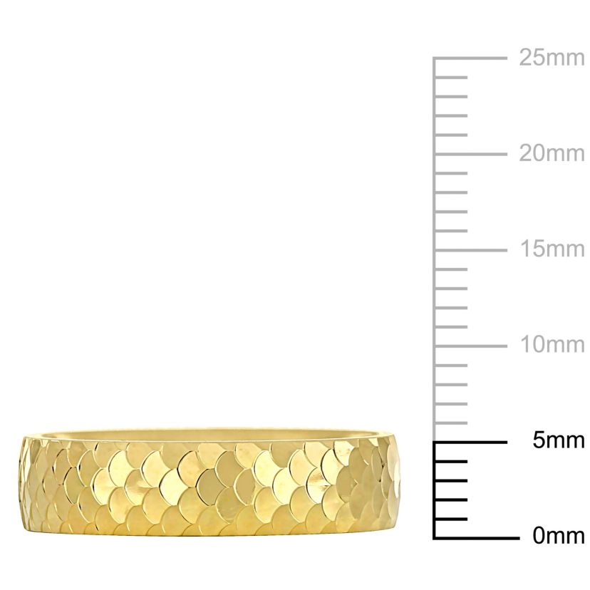 5MM Geometric Pattern Wedding Band in 14K Yellow Gold