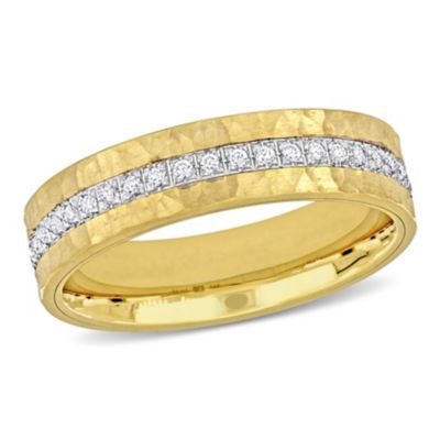 Haylee Jewels Cubic Zirconia Eternity Wedding Band in 2-Tone 14K Gold