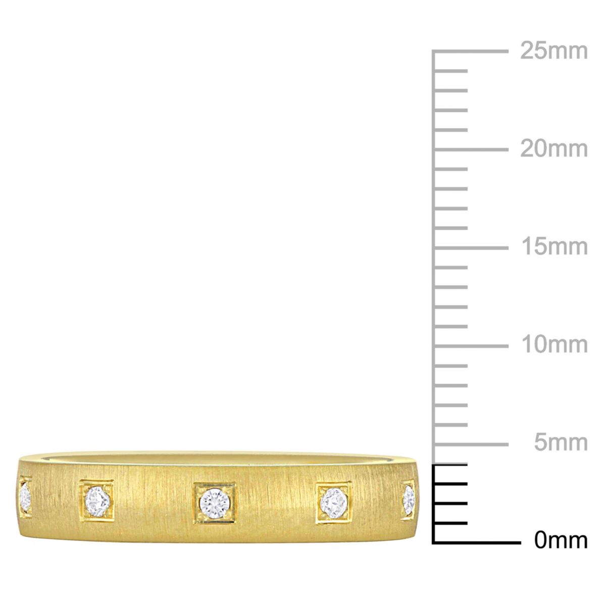 Cubic Zirconia Eternity Brushed Finish Wedding Band in 14K Yellow Gold