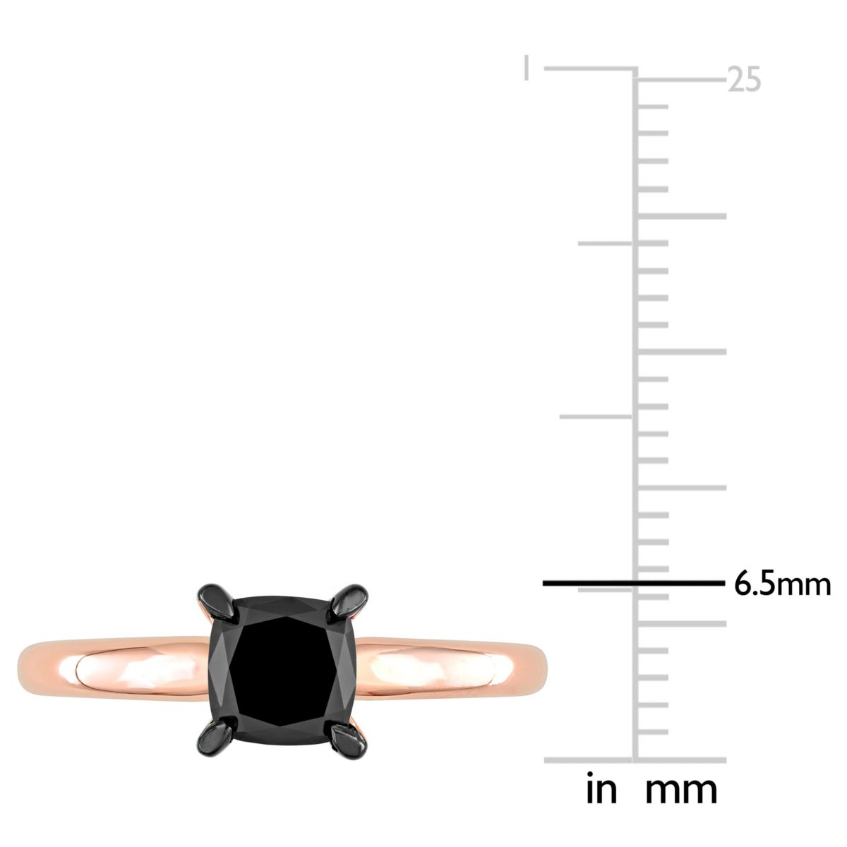 1 ct. t.w. Black Diamond Solitaire Engagement Ring in 14K Rose Gold