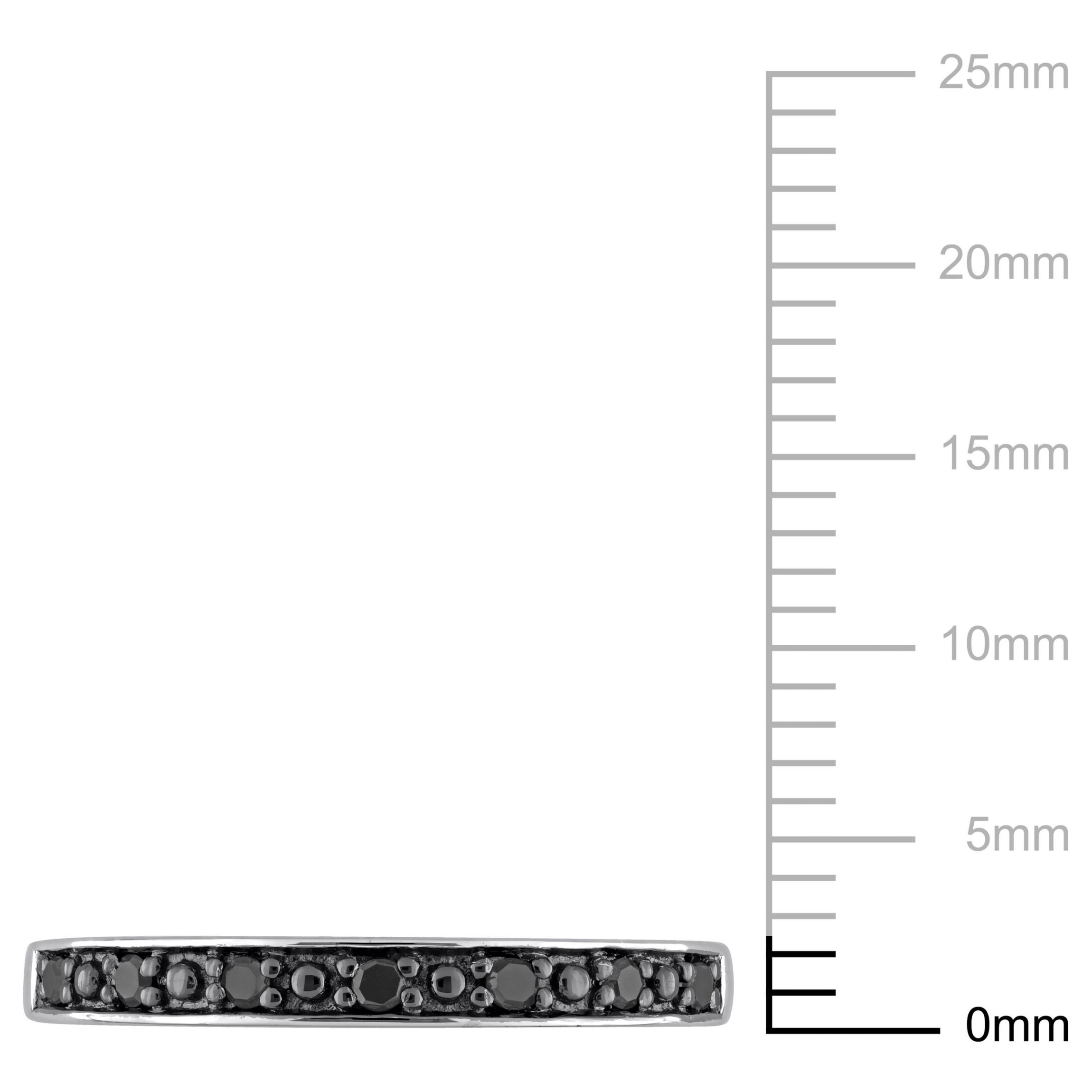 1/10 ct. t.w. Black Diamond Wedding Band in Sterling Silver with Black Rhodium Plated