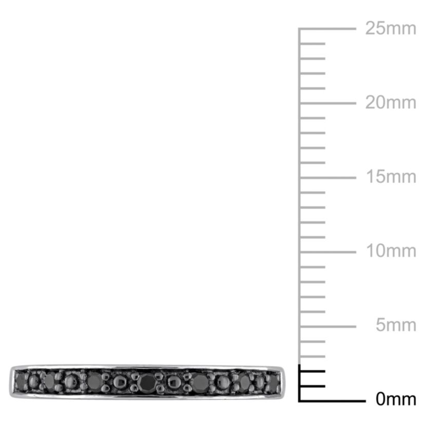 1/10 ct. t.w. Black Diamond Wedding Band in Sterling Silver with Black Rhodium Plated