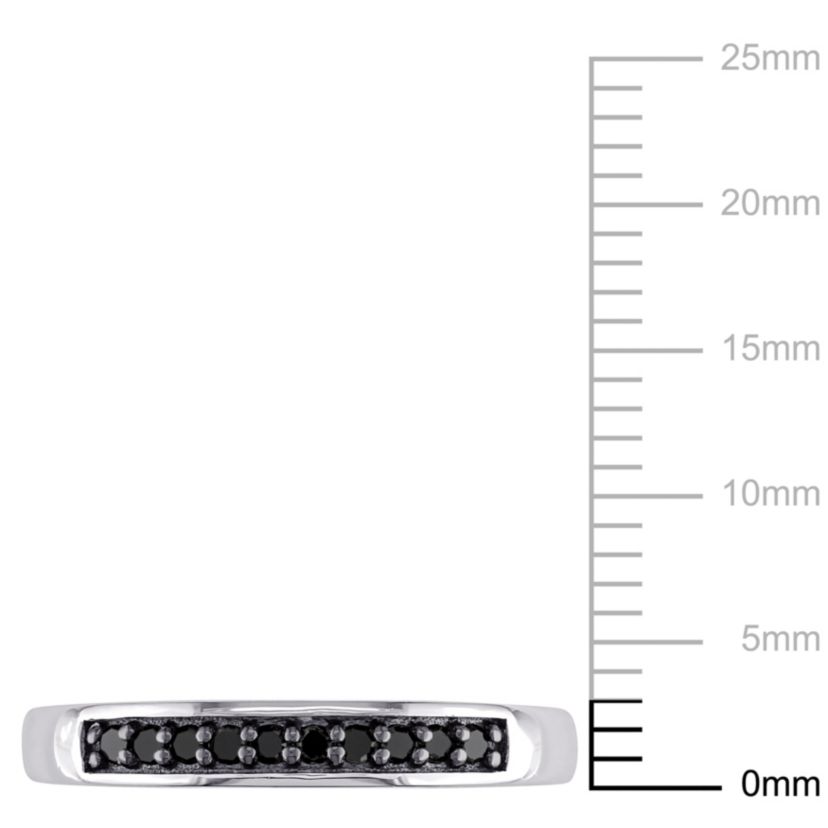 1/10 ct. t.w. Black Diamond Anniversary Band in Sterling Silver with Black Rhodium Plated