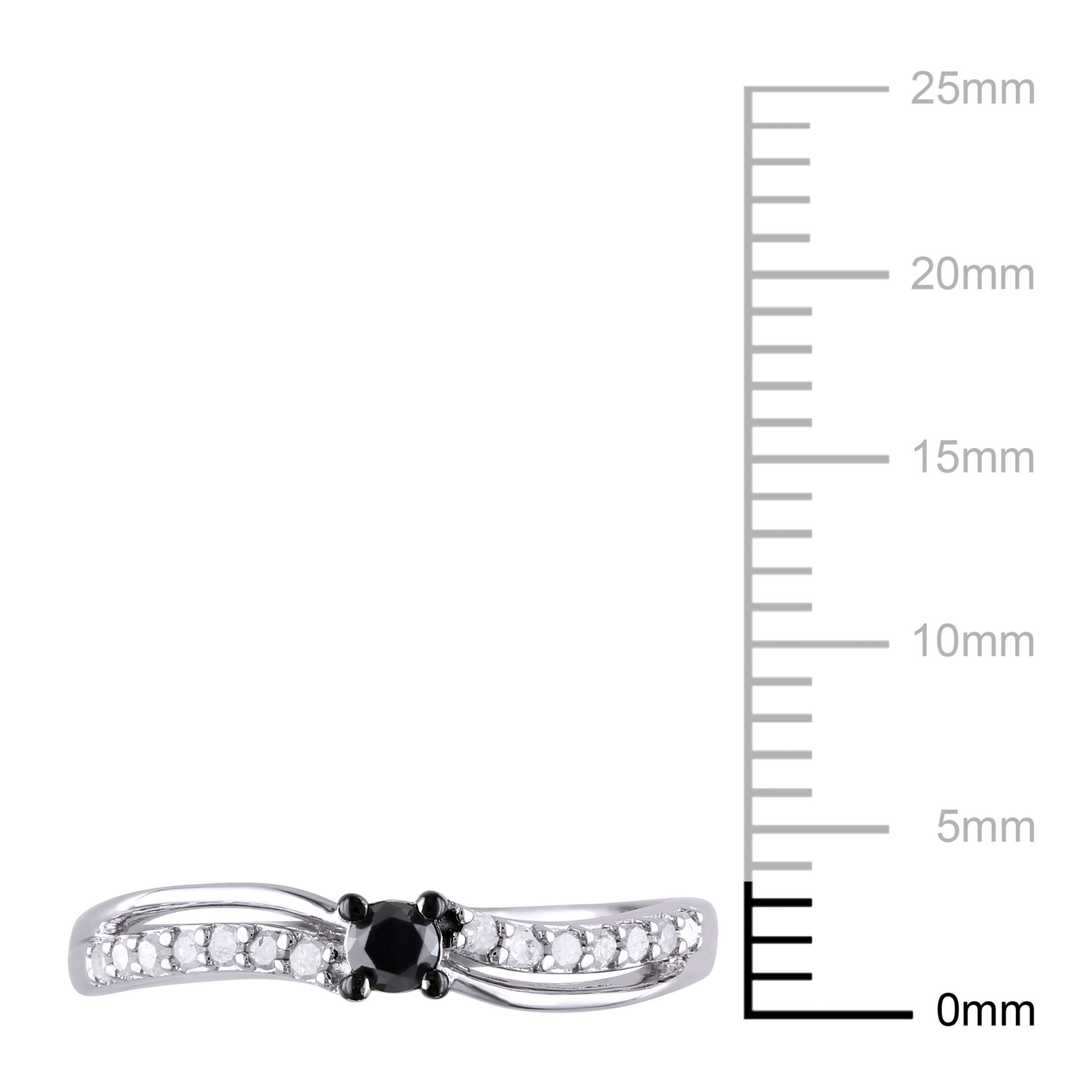 1/4 ct. t.w. Black and White Diamond Engagement Ring in Sterling Silver with Black Rhodium Plated