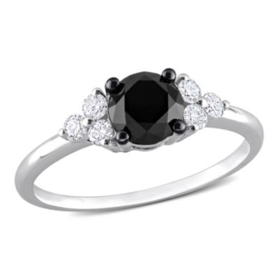Belk & Co 1.21 ct. t.w. Black and White Diamond Engagement Ring in 10K White Gold, 8 -  0620400174011