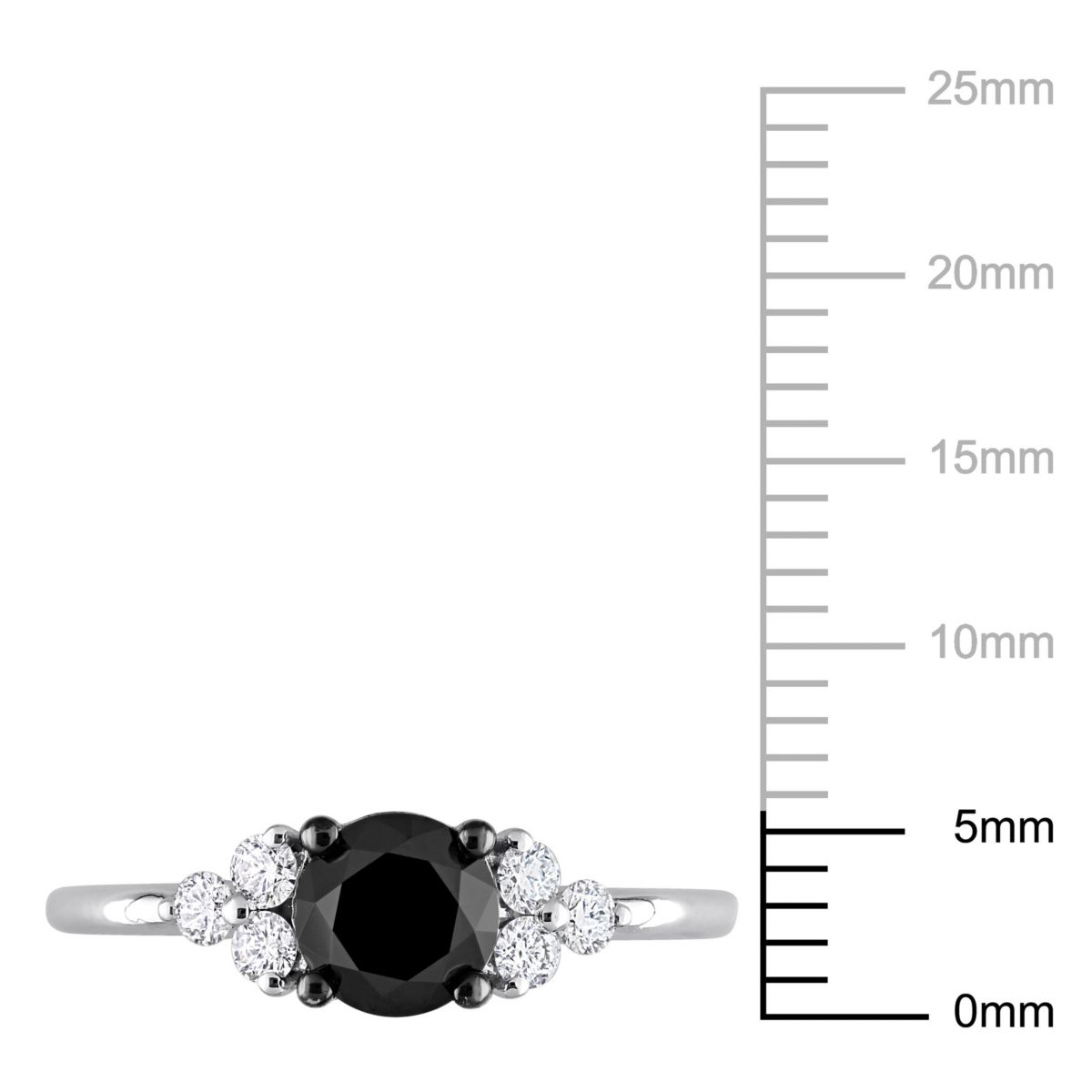 1.21 ct. t.w. Black and White Diamond Engagement Ring in 10K White Gold