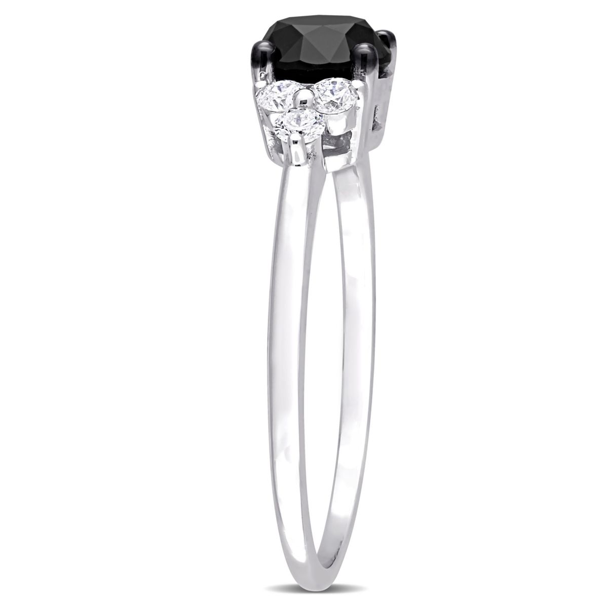 1.21 ct. t.w. Black and White Diamond Engagement Ring in 10K White Gold