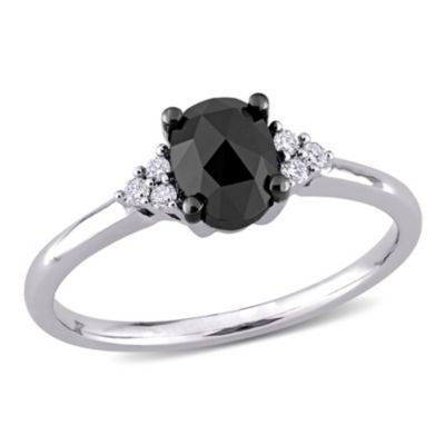 Belk & Co 1 ct. t.w. Black and White Diamond Engagement Ring in 14K White Gold with Black Rhodium Plated, 8 -  0620400154075