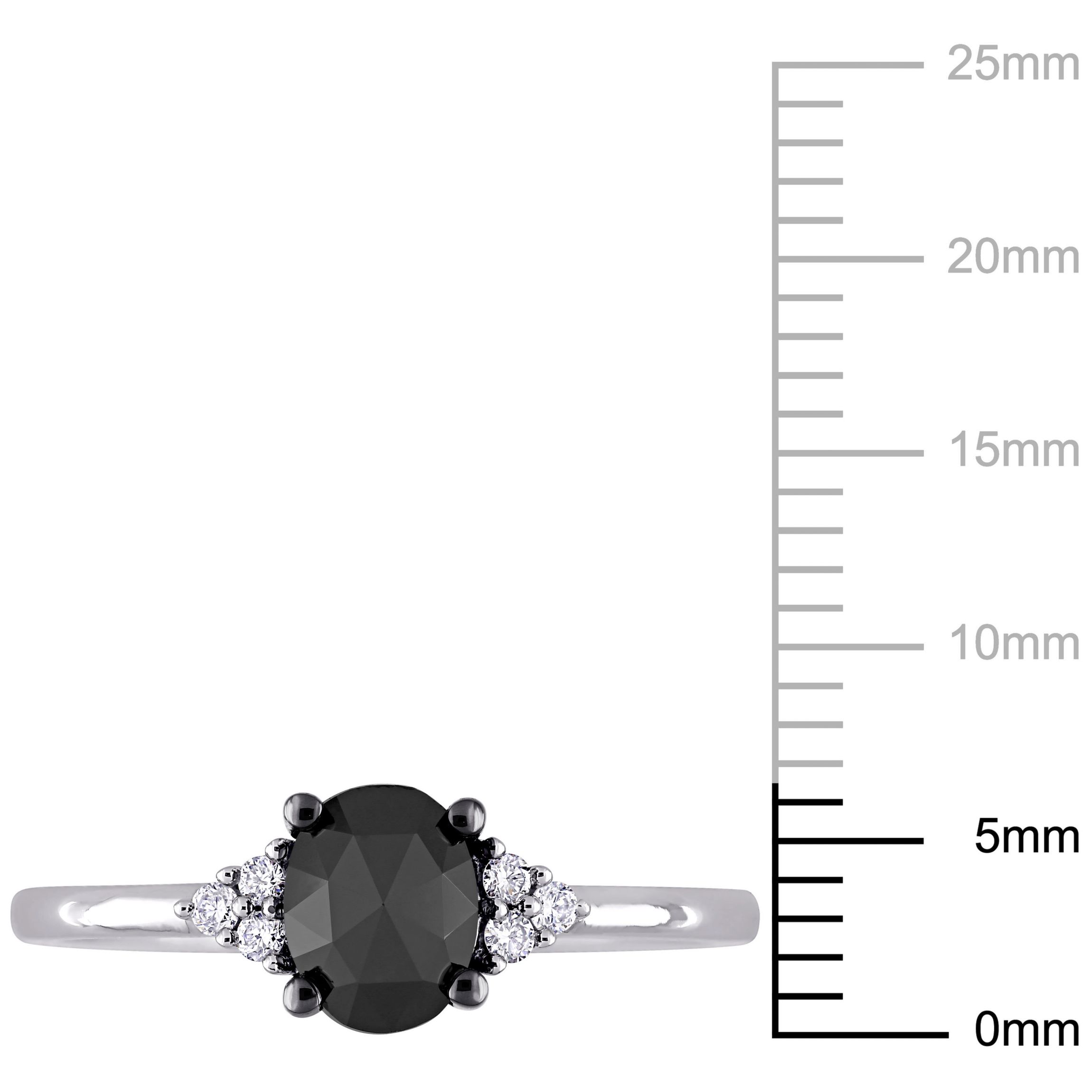 1 ct. t.w. Black and White Diamond Engagement Ring in 14K White Gold with Black Rhodium Plated