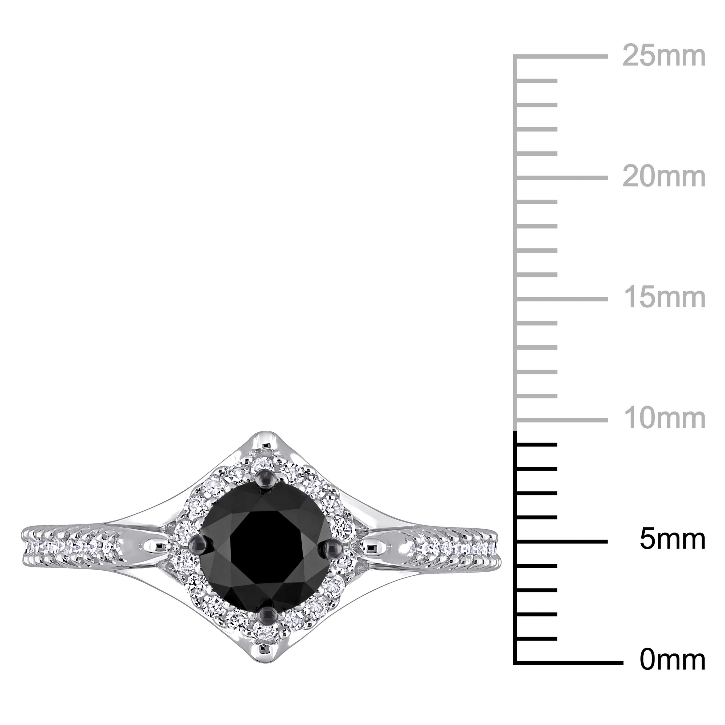 1.18 ct. t.w. Black and White Diamond Engagement Ring in 10K White Gold
