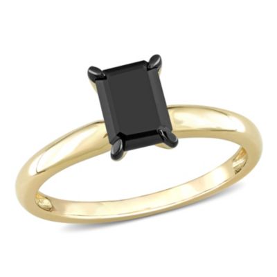 Belk & Co 1 ct. t.w. Black Diamond Solitaire Engagement Ring in 14K Yellow Gold, 8 -  0620400163671