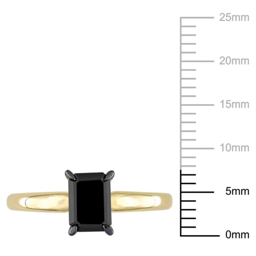 1 ct. t.w. Black Diamond Solitaire Engagement Ring in 14K Yellow Gold