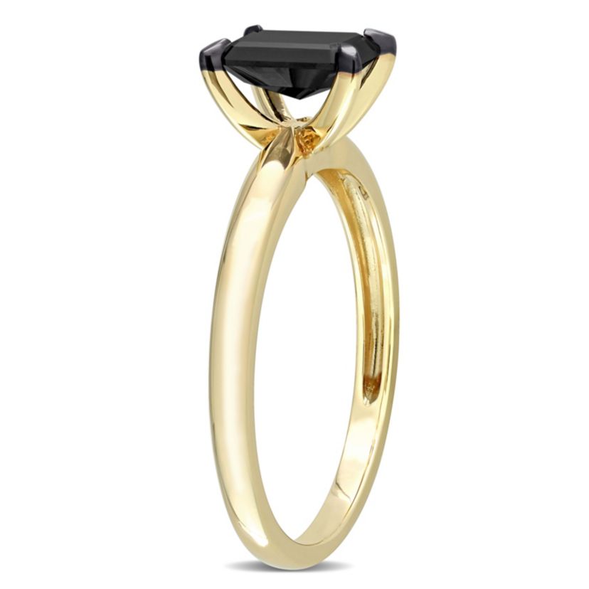 1 ct. t.w. Black Diamond Solitaire Engagement Ring in 14K Yellow Gold