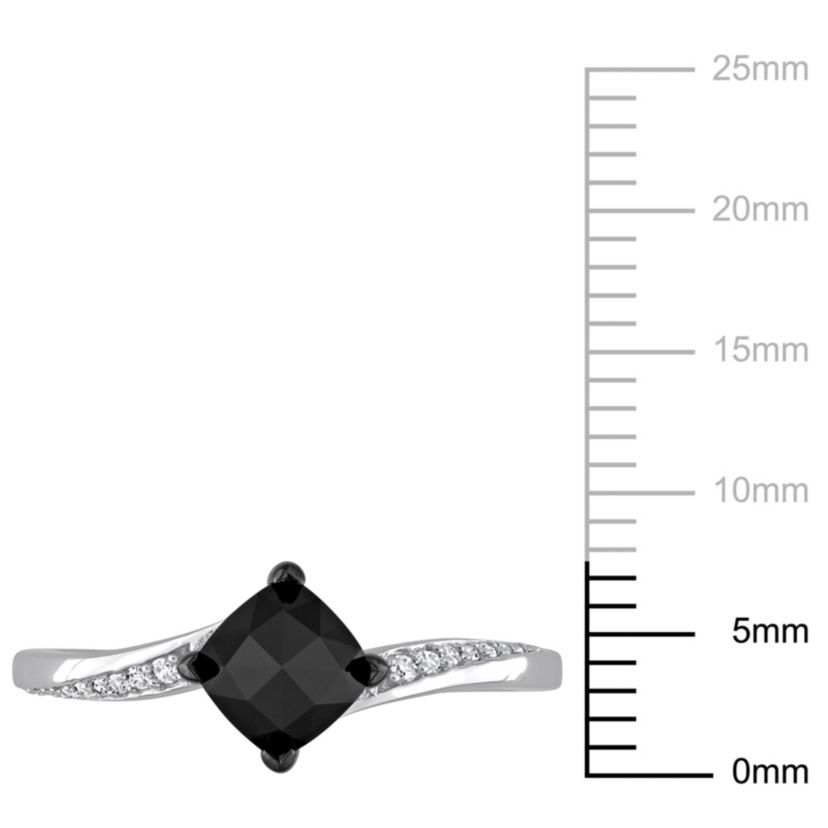 1.02 ct. t.w. Black and White Diamond Engagement Ring in 10K White Gold with Black Rhodium Plated