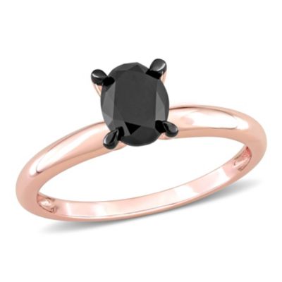 Belk & Co 1 ct. t.w. Black Diamond Solitaire Engagement Ring in 14K Rose Gold, Pink, 8 -  0620400167853