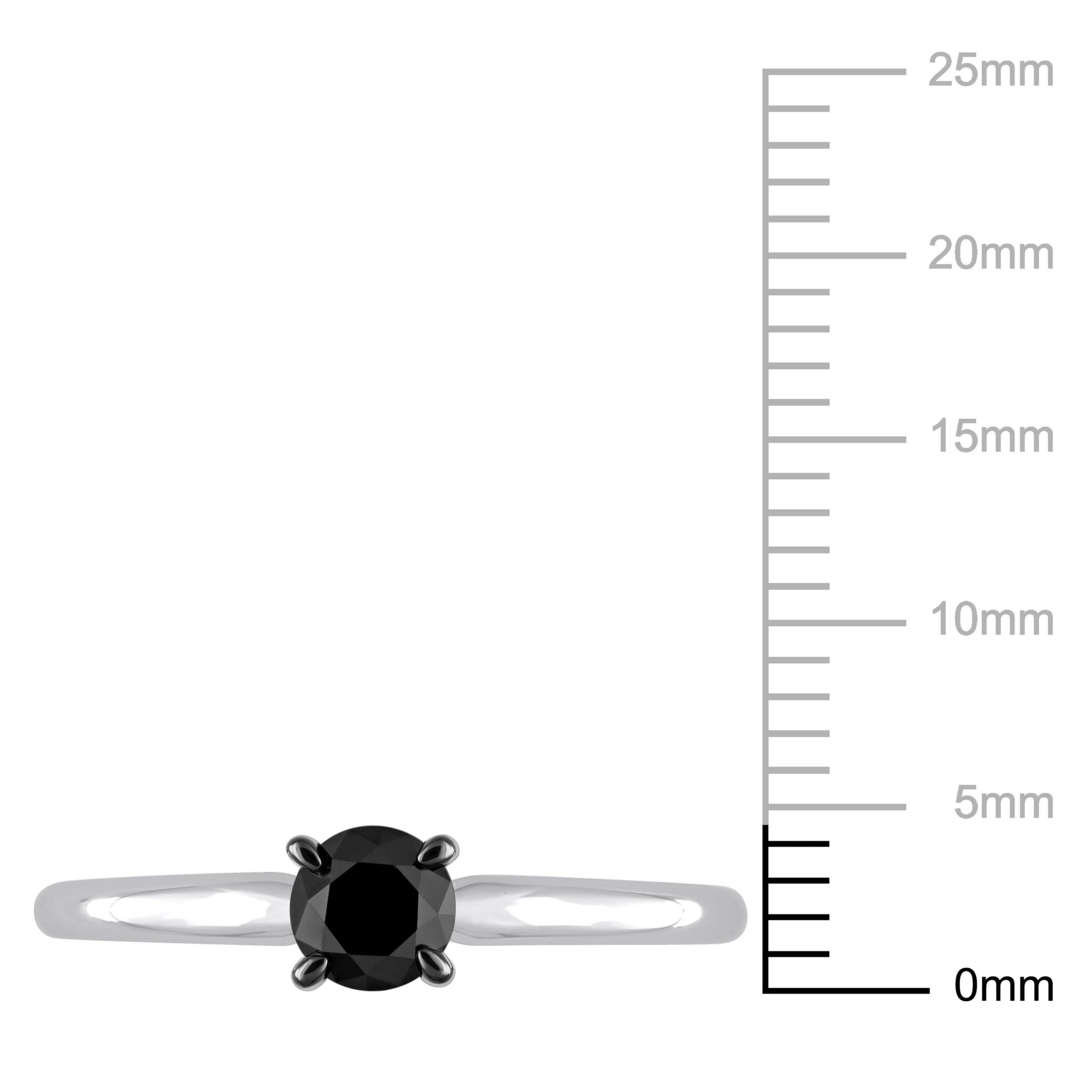 1/2 ct. t.w. Black Diamond Solitaire Engagement Ring in 10K White Gold with Black Rhodium Plated