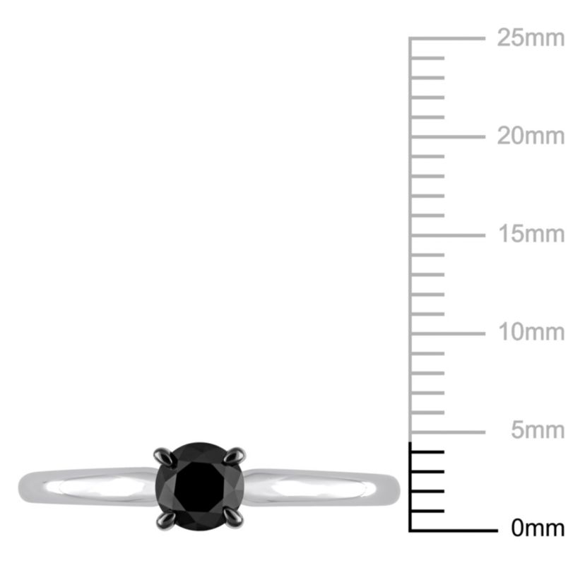 1/2 ct. t.w. Black Diamond Solitaire Engagement Ring in 10K White Gold with Black Rhodium Plated
