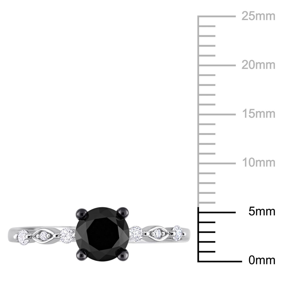 1.09 ct. t.w. Black and White Diamond Engagement Ring in 10K White Gold