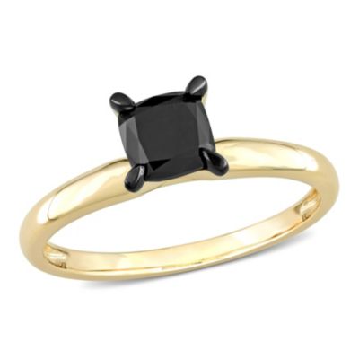 Belk & Co 1 ct. t.w. Black Diamond Solitaire Engagement Ring in 14K Yellow Gold, 8 -  0620400157922