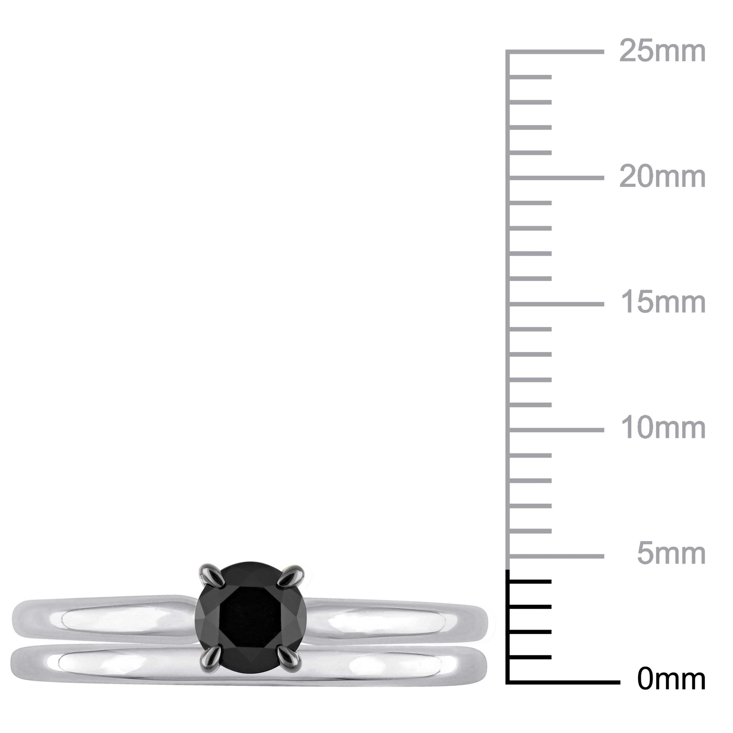1/2 ct. t.w. Black Diamond Engagement Ring Set in 10K White Gold with Black Rhodium Plated