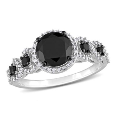 Belk & Co 1.95 ct. t.w. Black and White Diamond Engagement Ring in 10K White Gold, 4.5 -  0620400154143