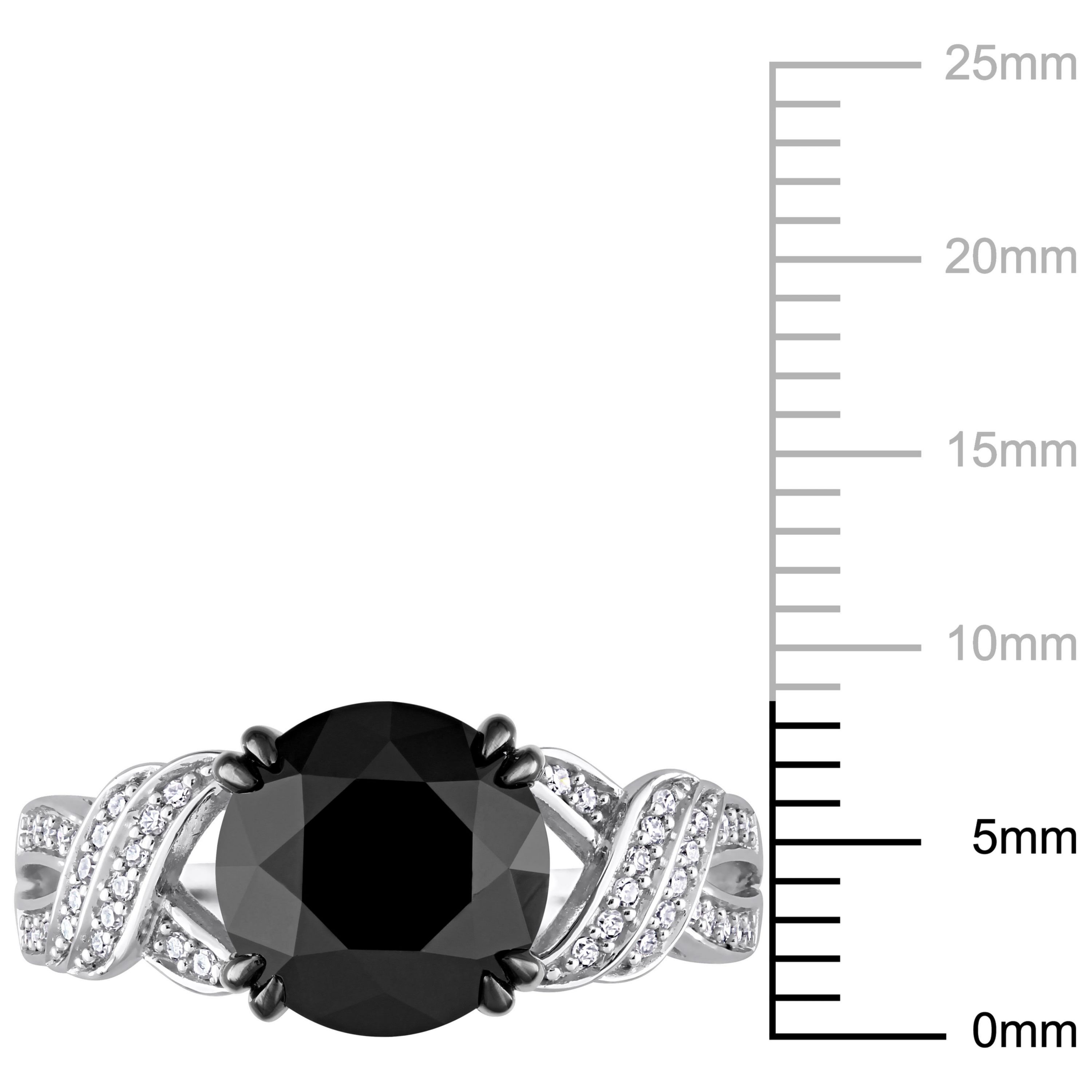 3.13 ct. t.w. Black and White Diamond Engagement Ring in 10K White Gold