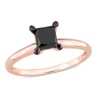 Belk & Co 1 ct. t.w. Black Diamond Solitaire Engagement Ring in 14K Rose Gold, Pink, 8 -  0620400167211