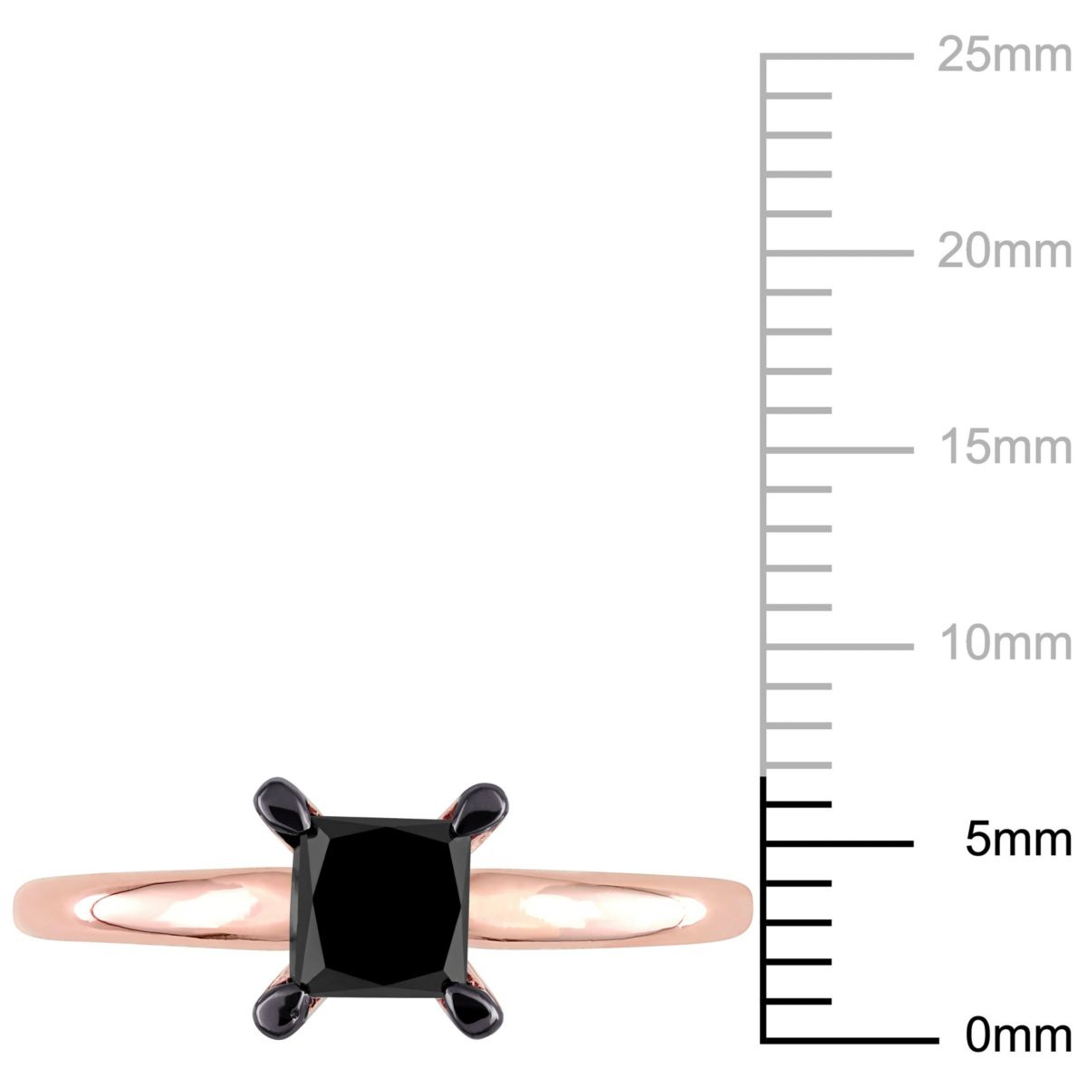 1 ct. t.w. Black Diamond Solitaire Engagement Ring in 14K Rose Gold