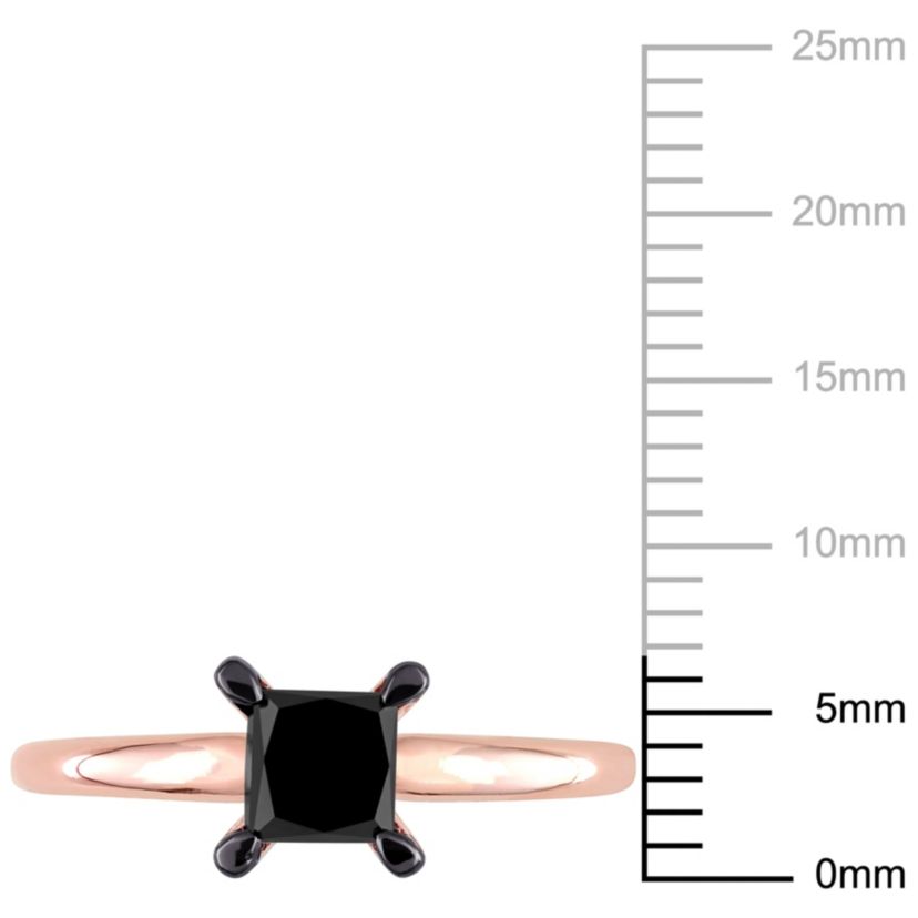 1 ct. t.w. Black Diamond Solitaire Engagement Ring in 14K Rose Gold