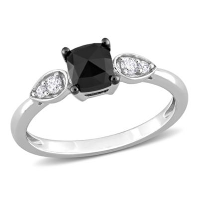 Belk & Co 1 ct. t.w. Black and White Diamond Engagement Ring in 14K White Gold, 8 -  0620400174509