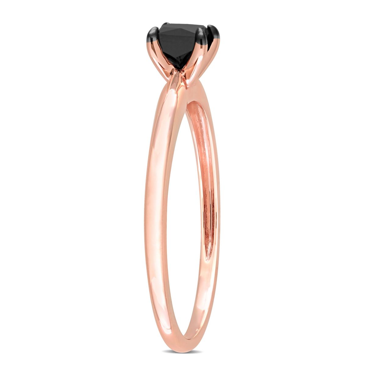 1/2 ct. t.w. Black Diamond Solitaire Engagement Ring in 10K Rose Gold