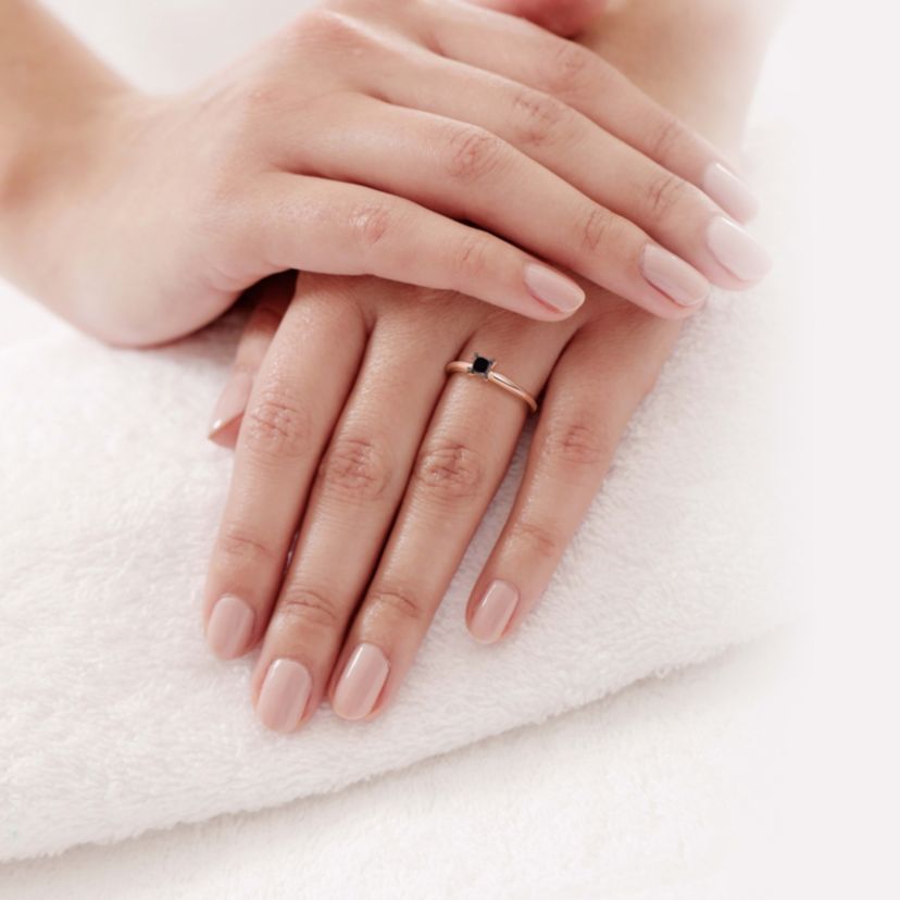 1/2 ct. t.w. Black Diamond Solitaire Engagement Ring in 10K Rose Gold