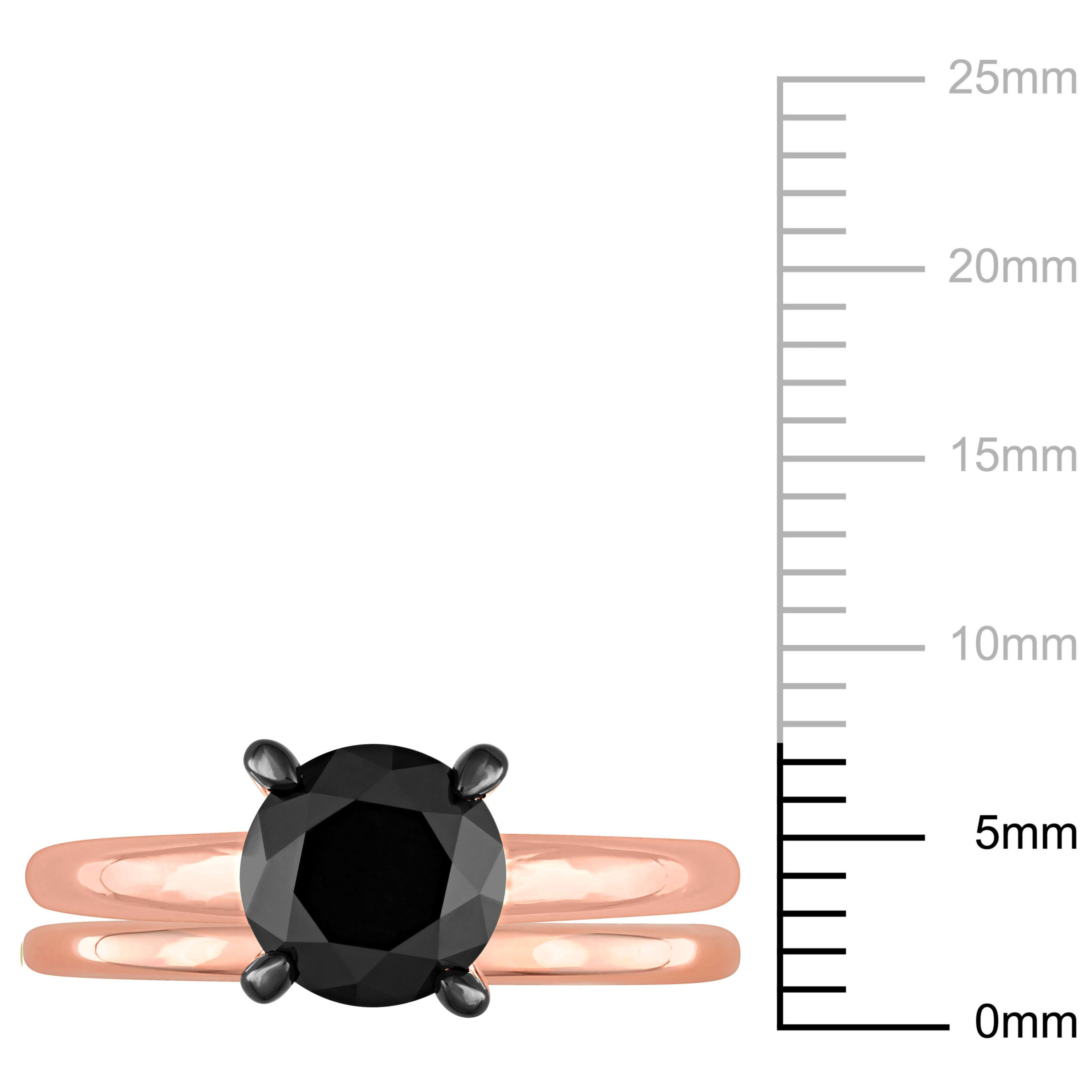 2 ct. t.w. Black Diamond Engagement Ring Set in 10K Rose Gold with Black Rhodium Plated