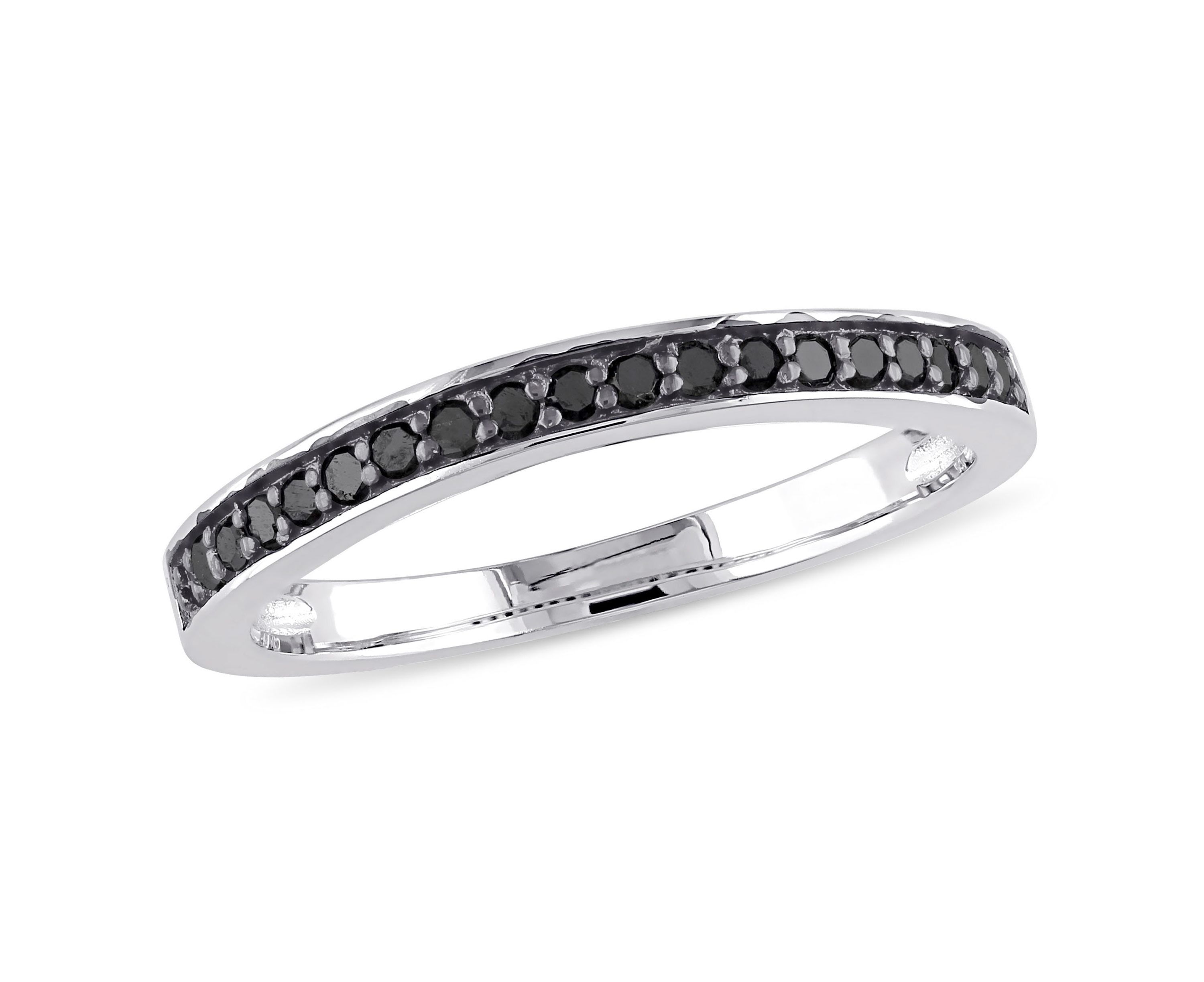1/5 ct. t.w. Black Diamond Anniversary Band in Sterling Silver with Black Rhodium Plated