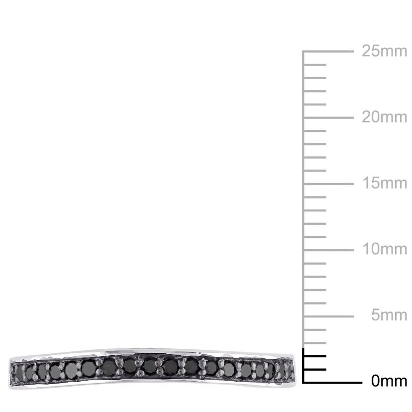 1/5 ct. t.w. Black Diamond Anniversary Band in Sterling Silver with Black Rhodium Plated