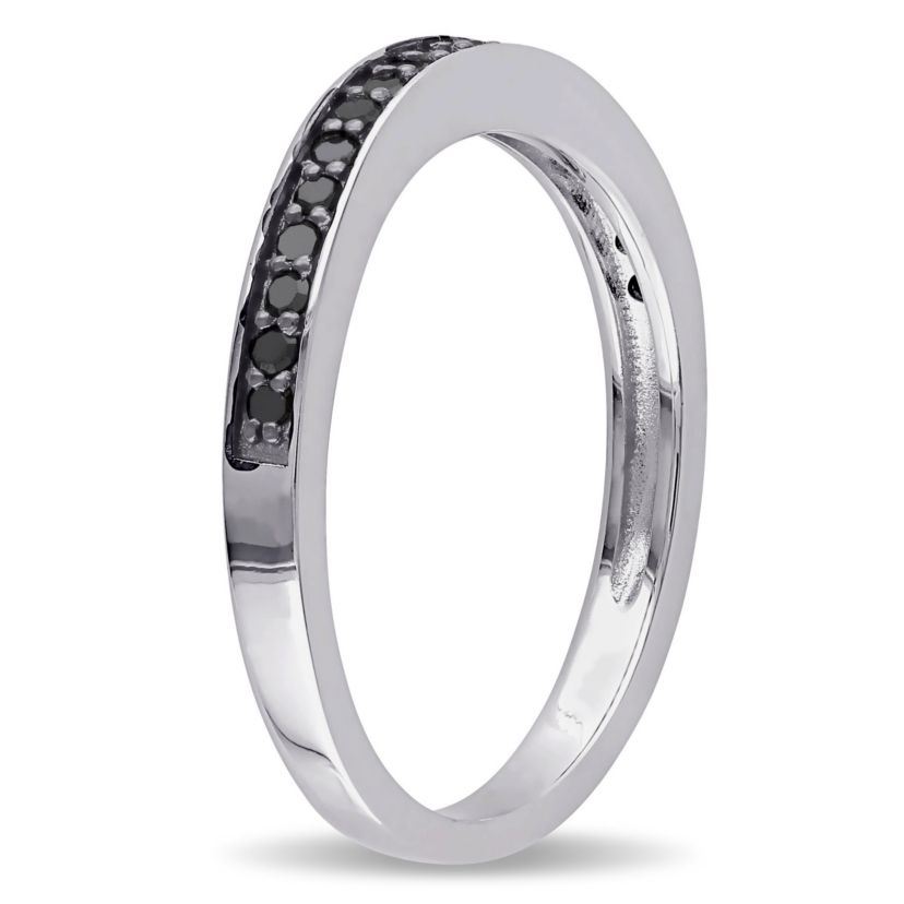 1/5 ct. t.w. Black Diamond Anniversary Band in Sterling Silver with Black Rhodium Plated