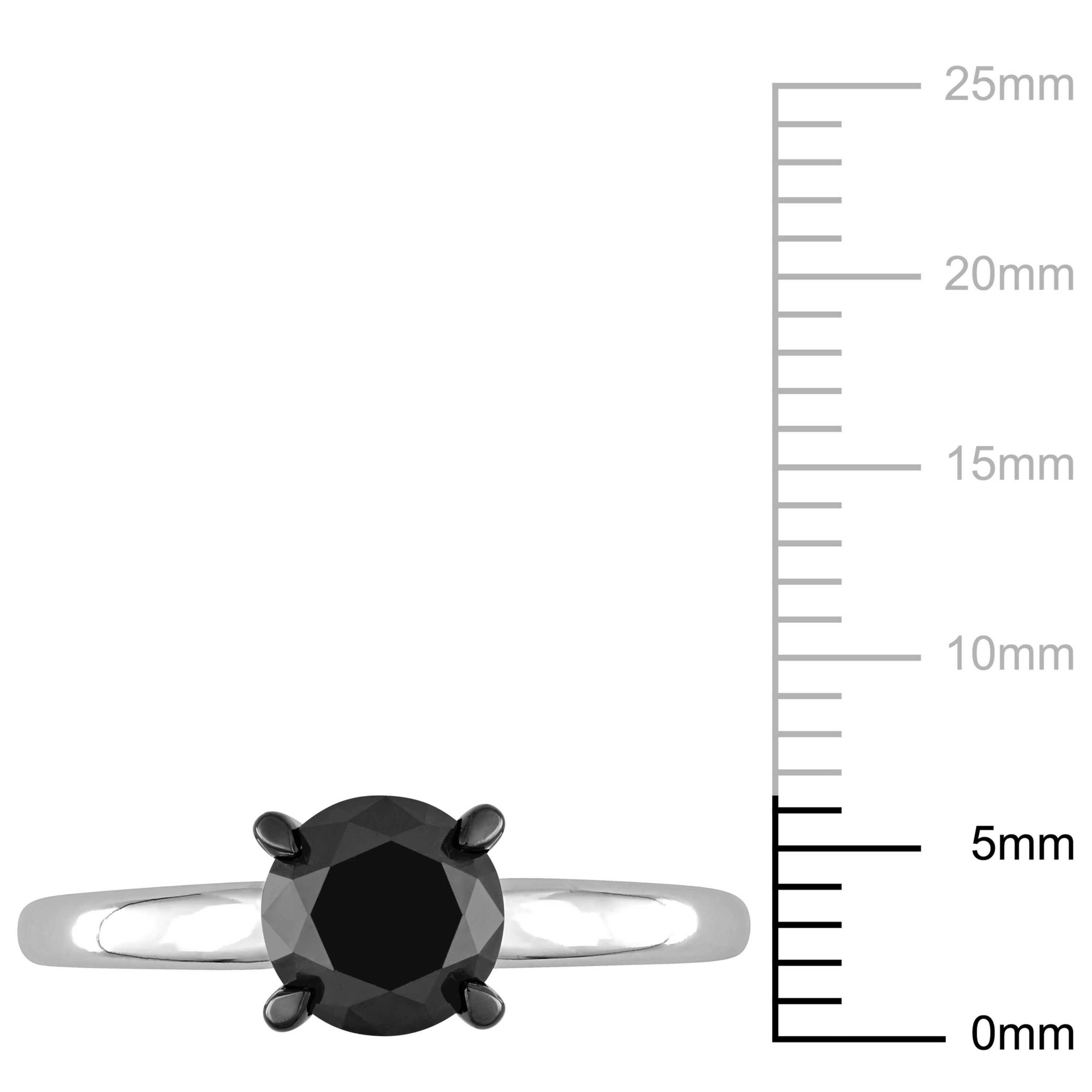 1.5 ct. t.w. Black Diamond Solitaire Engagement Ring in 14K White Gold with Black Rhodium Plated