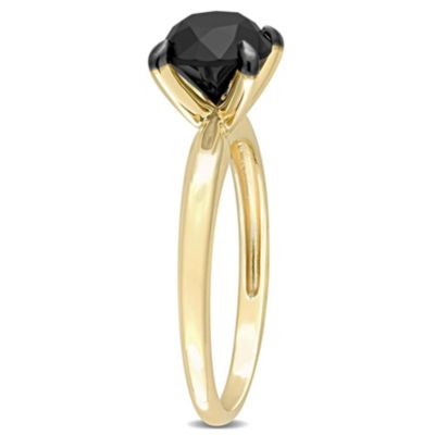 2 ct. t.w. Black Diamond Solitaire Engagement Ring 10K Yellow Gold