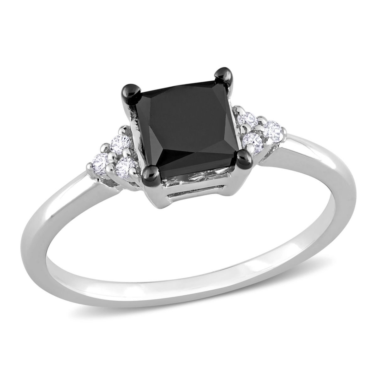 4/5 ct. t.w. Black and White Diamond Engagement Ring in 14K White Gold
