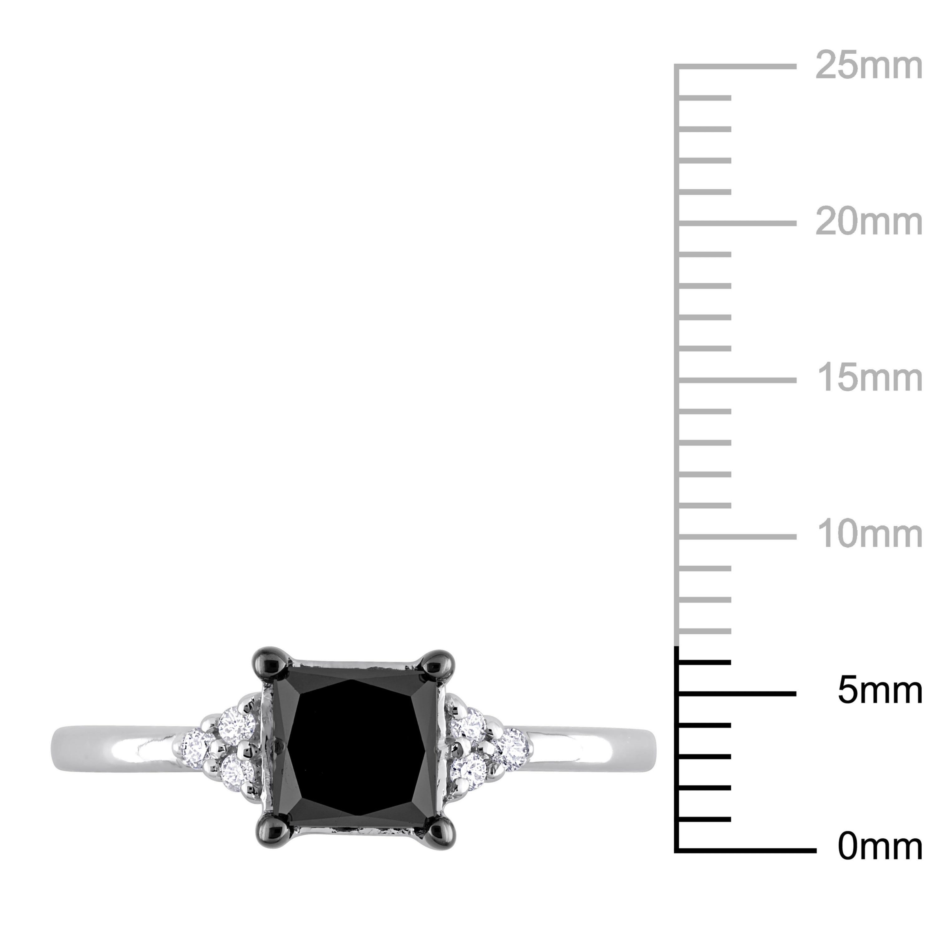 4/5 ct. t.w. Black and White Diamond Engagement Ring in 14K White Gold