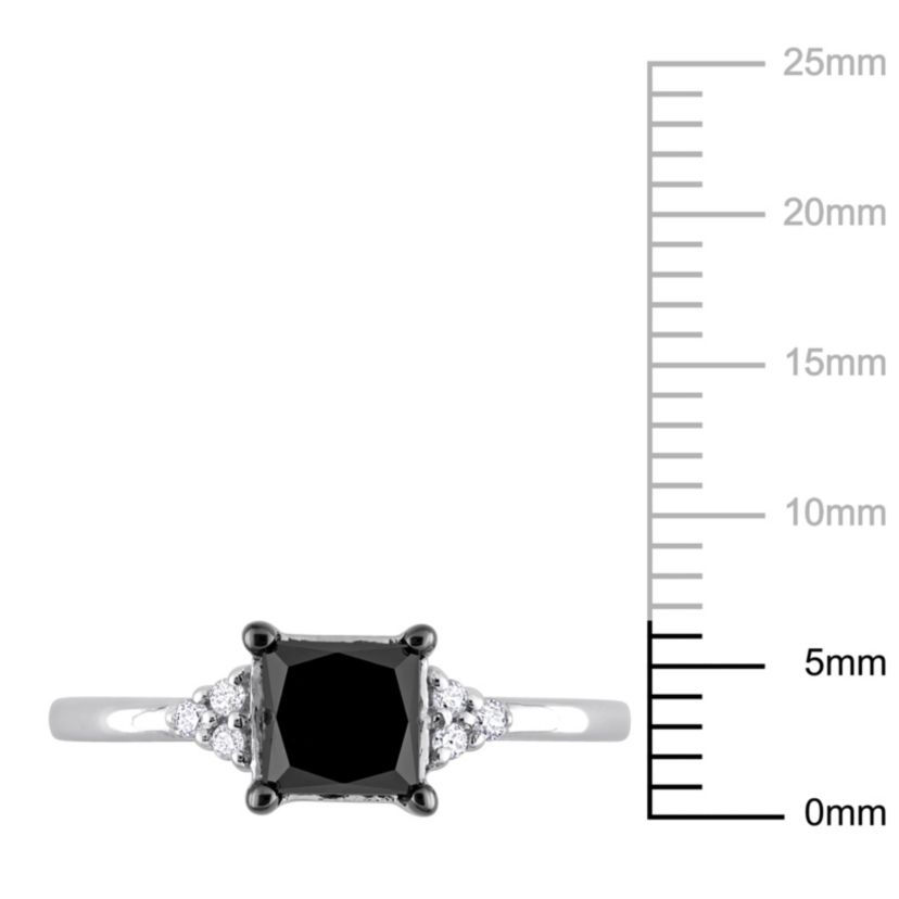 4/5 ct. t.w. Black and White Diamond Engagement Ring in 14K White Gold